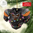Personalized Hockey Shoulder Orange Pads With Light Christmas Ornament