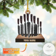 Personalized Chef Knives Set Shaped Ornament