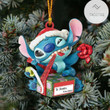 Personalized Cute Stitch Wrapping Present Christmas Ornament