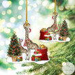Giraffes Christmas Tree Shaped Ornament