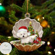 Bichon Frise Sleeping Pearl In Christmas Ornament