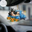 Scottish Terrier Blue Truck Car Take The Trip Classic Christmas Ornament