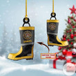 Personalized Firefighter Boots Shaped Ornament