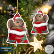 Squirrel Happy Christmas Ornament