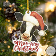 Cow Merry Christmas Shape Ornament