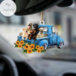 Labrador Retriever Blue Truck Car Take The Trip Classic Christmas Ornament