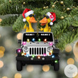 Duck Duck Jeep Christmas Yellow Ornament