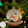 Wheaten Terrier Sleeping Pearl In Christmas Ornament