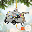 Personalized Camping Caravan With Light Shaped Ornament