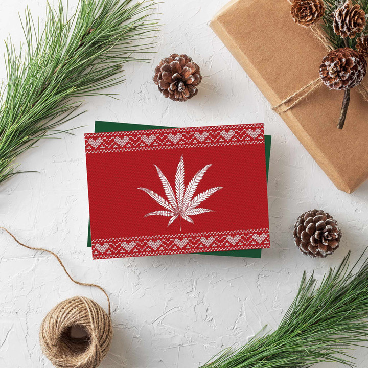 24 Cannabis Christmas Cards Blank Holiday Greeting Cards 6075