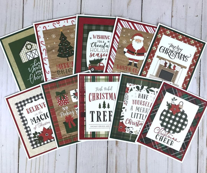 Christmas Note Cards Set, Rustic Christmas Cards, Christmas Cards Pack, Holiday Card Set, Variety Pack Cards, Christmas Cards Set, Farmhouse