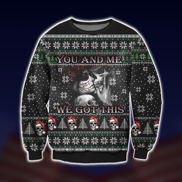 Skull Lovers You & Me We Got This Ugly Christmas Sweater