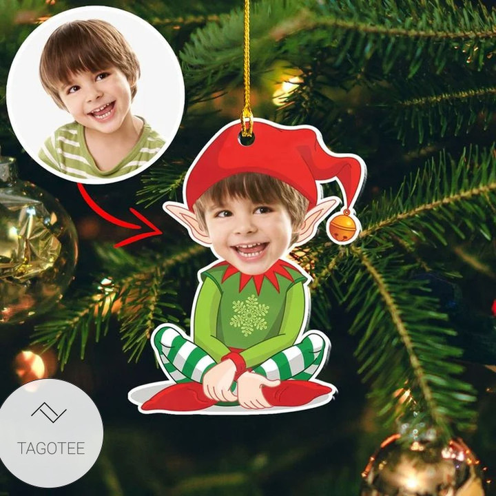 Personalized Face Christmas Elf Ornament