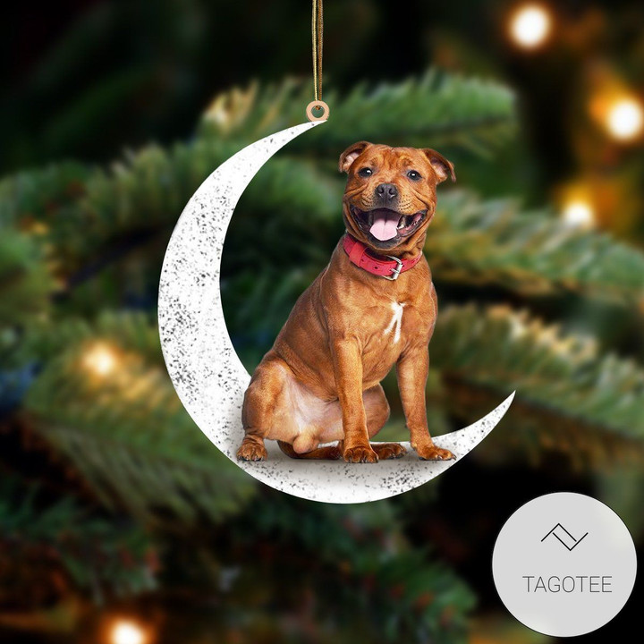 Staffordshire Bull Terrier  Sit On The Moon Ornament