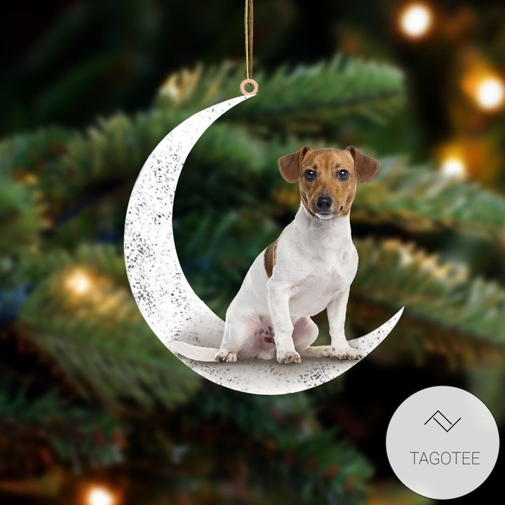 Jack Russell Terrier Sit On The Moon Ornament