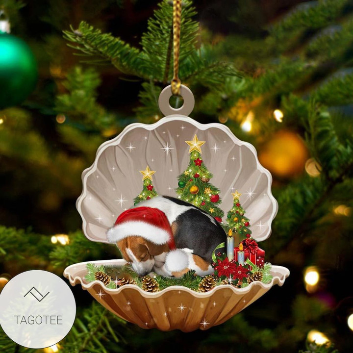 Beagle Sleeping Pearl In Christmas Ornament