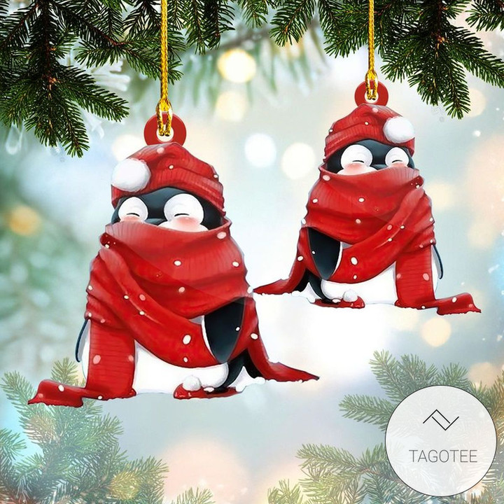 Santa Penguin Shaped Ornament