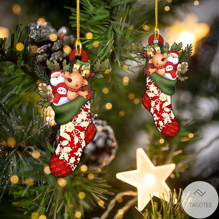 Happy Christmas Socks Ornament