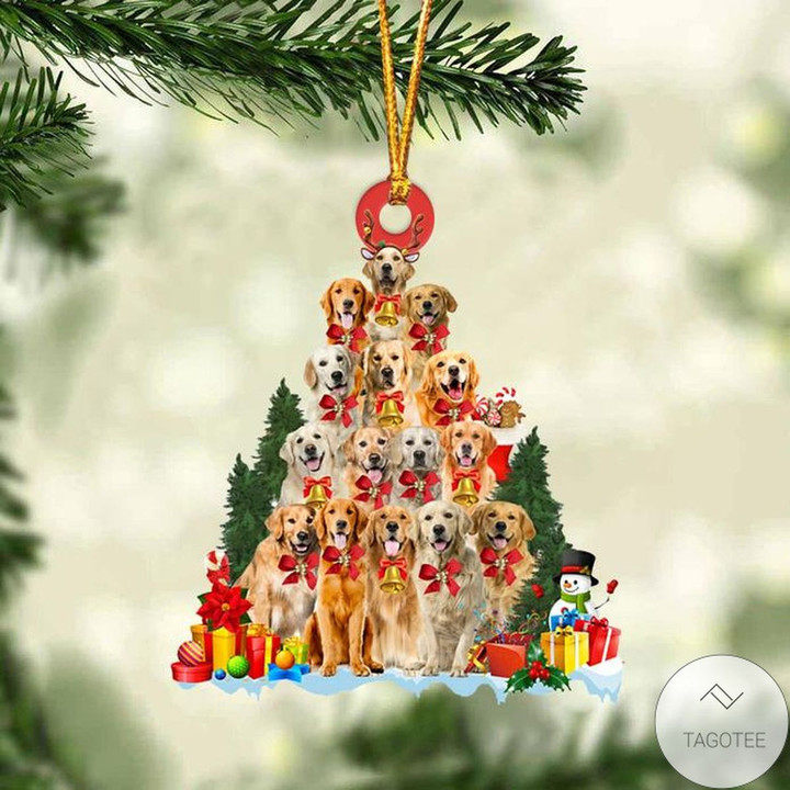 Golden Retriever Dog Christmas Tree Ornament