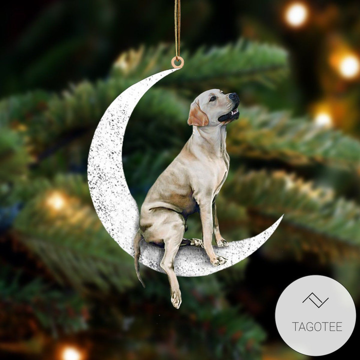 Labrador Retriever Sit On The Moon Ornament