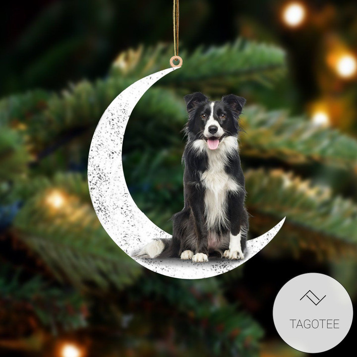 Border Collie  Sit On The Moon Ornament