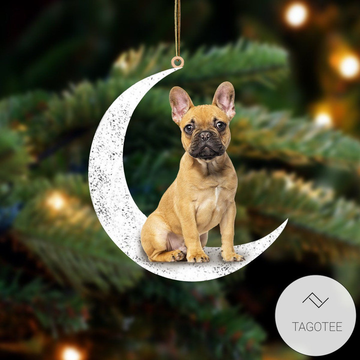 French Bulldog  Sit On The Moon Ornament