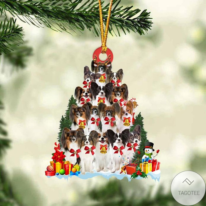 Papillon Dog Christmas Tree Ornament