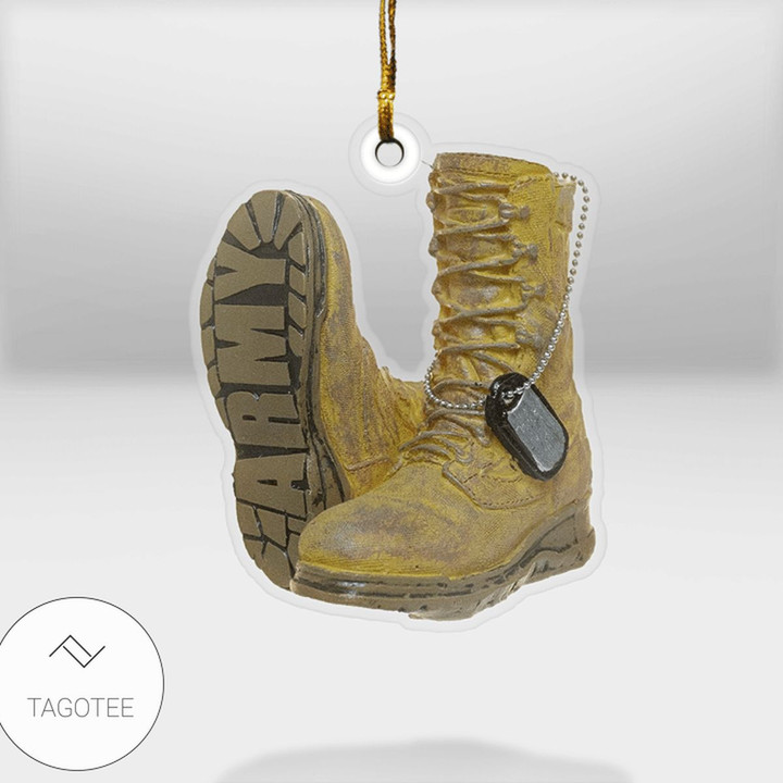 Army Boots Christmas Ornament