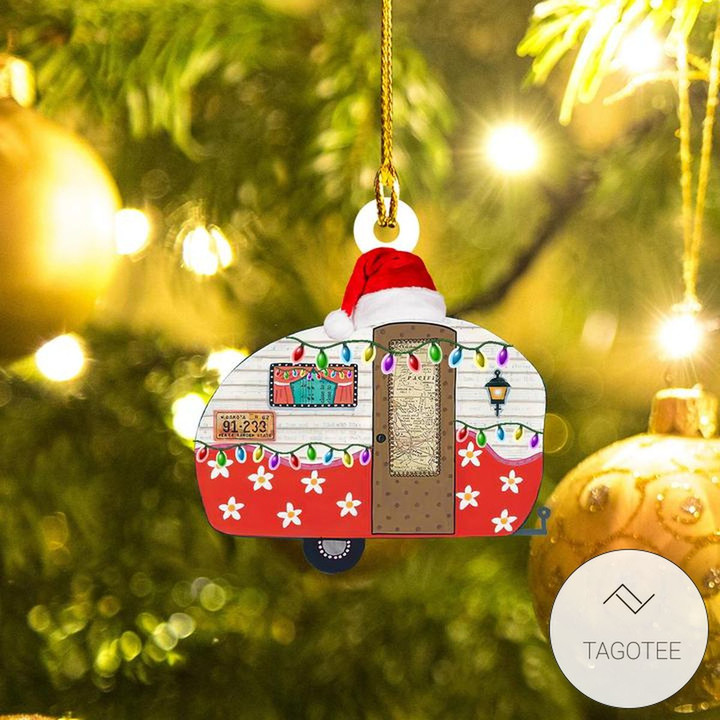 Christmas Caravan Shaped Ornament