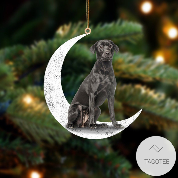 Black Labrador  Sit On The Moon Ornament
