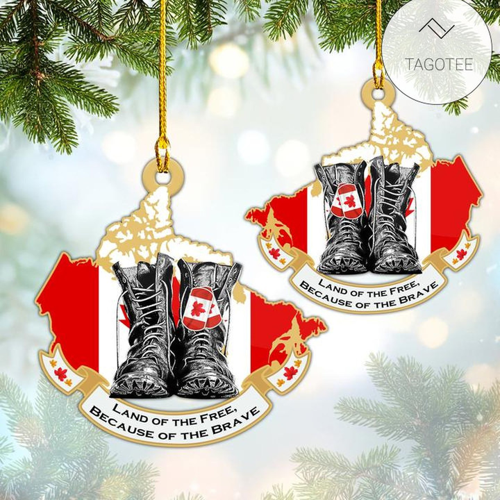 Canadian Veterans Boots Shaped Ornament
