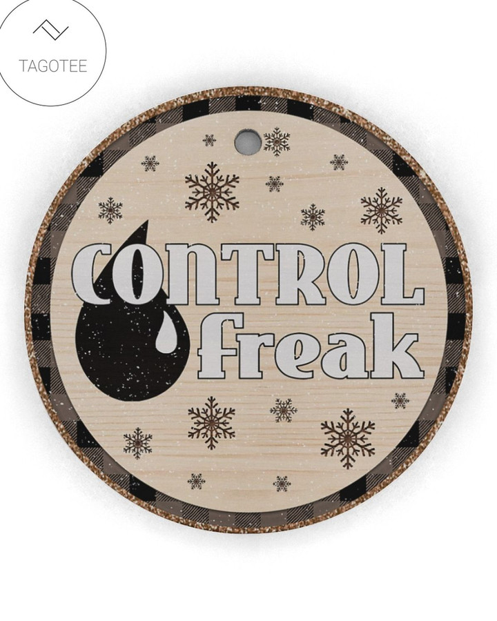 Control Freak Snowflake Circle Ornament