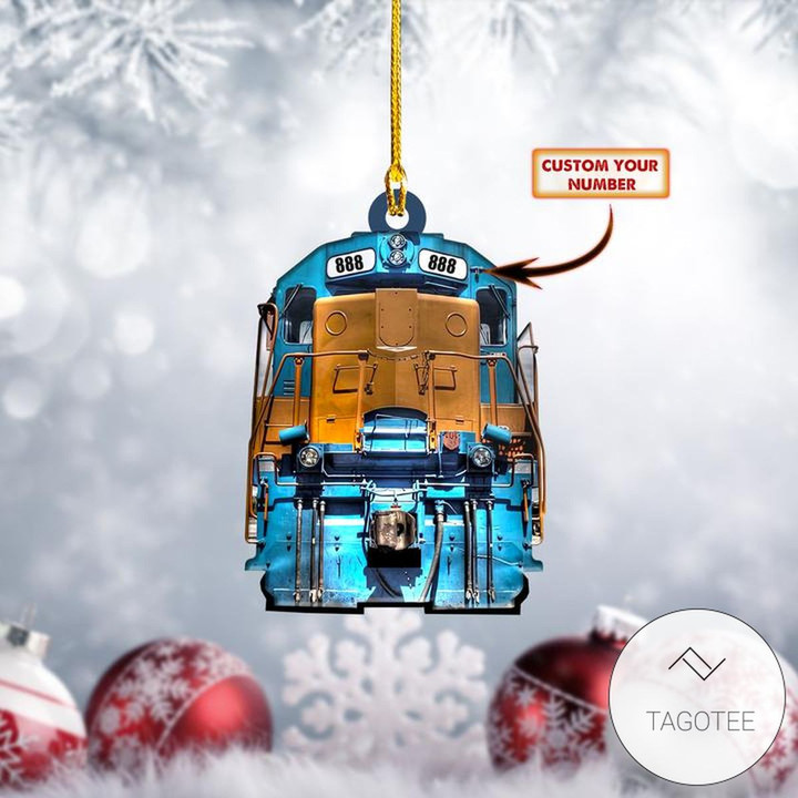 Personalized Railroader Blue Shaped Ornament