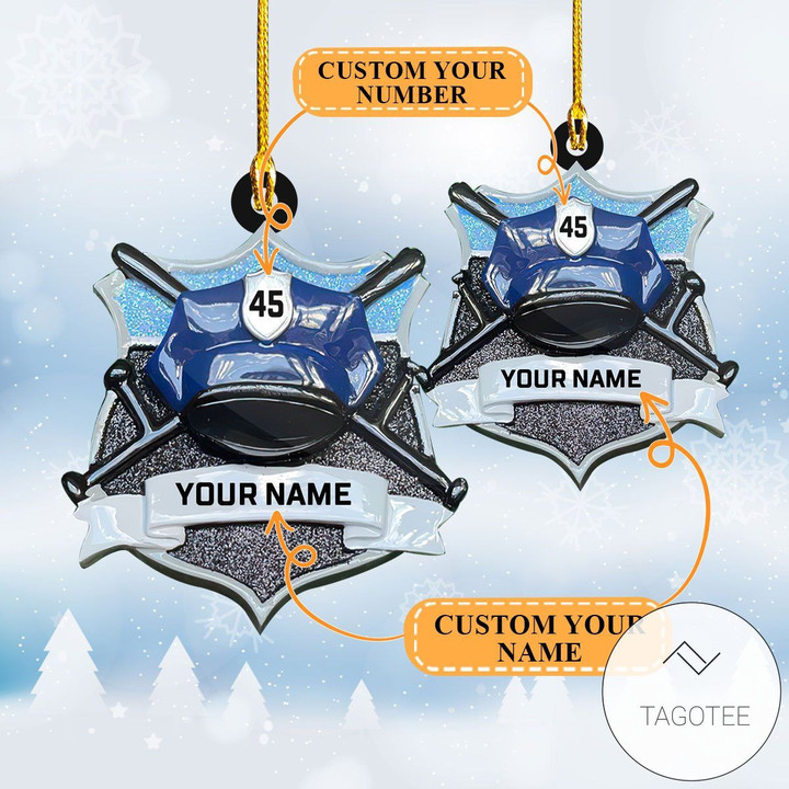 Personalized Police Officer Name Tag Ornament