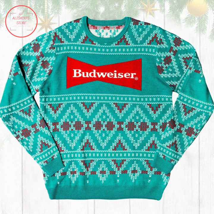 Budweiser Bowtie Ugly Christmas Sweater