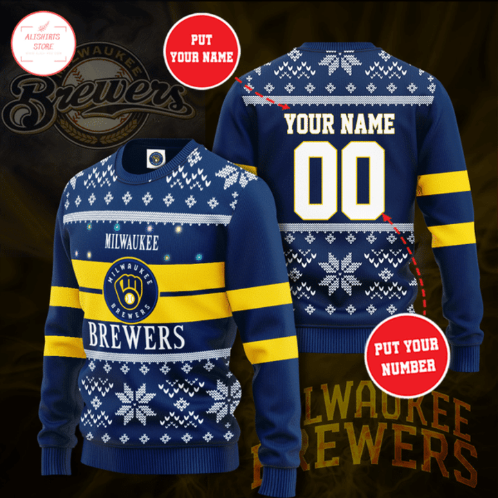 Custom Name Number Milwaukee Brewers Ugly Sweater