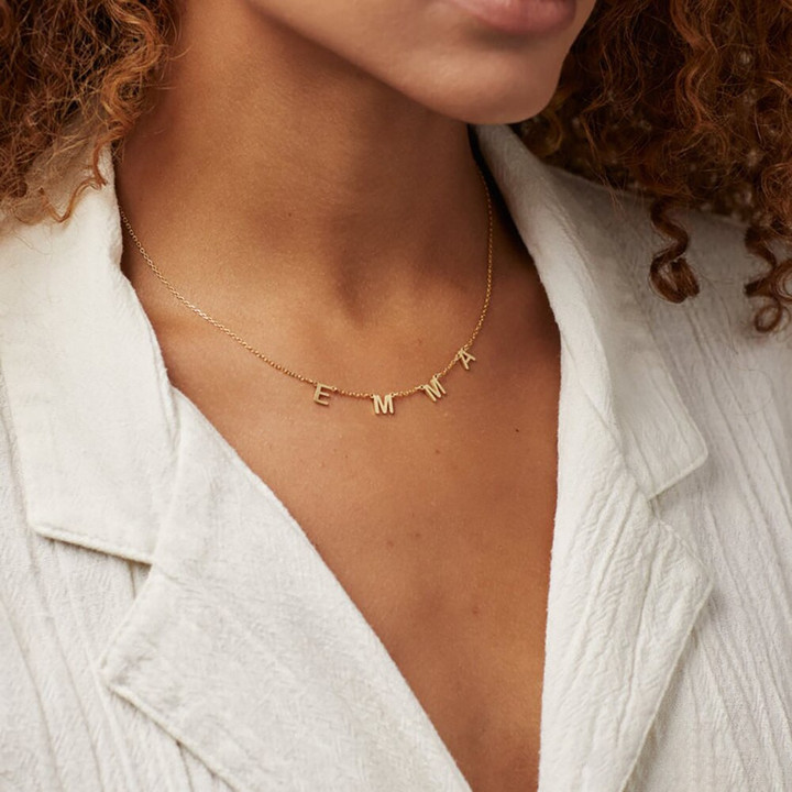 Emma - Gold Name Necklace - Personalized Jewellery - Free Gift Box & Bag - Pendants Italic Christmas