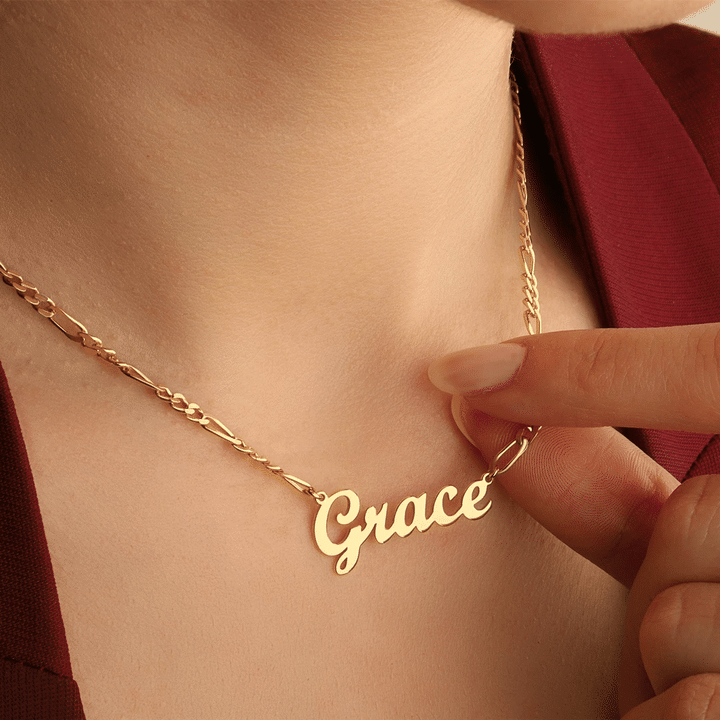 Grace - Gold Name Necklace - Personalized Jewellery - Free Gift Box & Bag - Pendants Italic Christmas