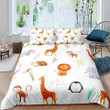 Cartoon Animals Elephant Lion Penguin Flamingo Bed Sheets Duvet Cover Bedding Sets