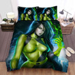 Kim Possible Shego Digital Art Portrait Bed Sheets Spread Duvet Cover Bedding Sets