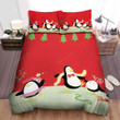 The Christmas Art, The Party Of Penguin Bed Sheets Spread Duvet Cover Bedding Sets