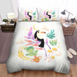 The Tropical Bird - The Toucan And A Frog Bed Sheets Spread Duvet Cover Bedding Sets