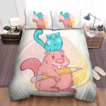 The Wildlife - The Beaver And A Blue Cat Bed Sheets Spread Duvet Cover Bedding Sets