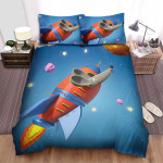 The Small Animal - The Mouse In A Rocket Bed Sheets Spread Duvet Cover Bedding Sets
