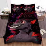 Halloween Smiling Werewolf Glitching Art Bed Sheets Spread Duvet Cover Bedding Sets