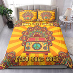 Hippie Van And Mandala Pattern Bed Sheets Spread Comforter Duvet Cover Bedding Sets
