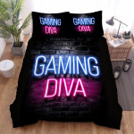 Gaming Gamer Quotes Gaming Diva Bed Sheets Spread Comforter Duvet Cover Bedding Sets