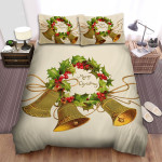 Christmas Art, The Circle Frame Of Bell Bed Sheets Spread Duvet Cover Bedding Sets