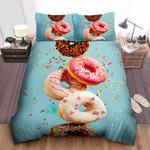 Flying Yummy Donuts Photograph Bed Sheets Spread Comforter Duvet Cover Bedding Sets
