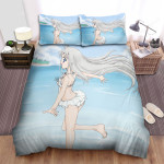 Anohana Meiko Honma Running On The Beach Bed Sheets Spread Duvet Cover Bedding Sets